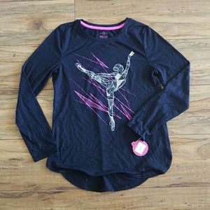 Girl's long sleeve ballerina pullover tee